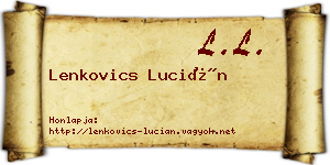 Lenkovics Lucián névjegykártya